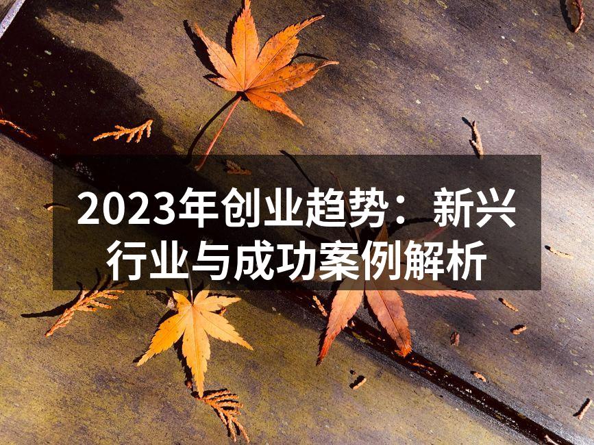 2023年创业趋势：新兴行业与成功案例解析